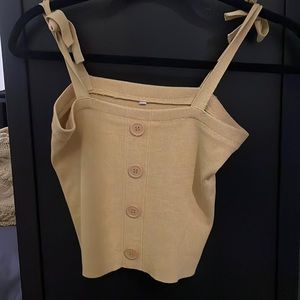 Yellow Vintage Knit Crop Top |size small|